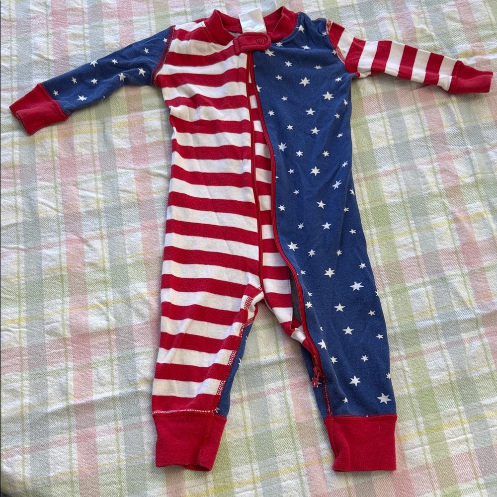 Hanna Andersson Red, White & Blue Star and Stripe Footie